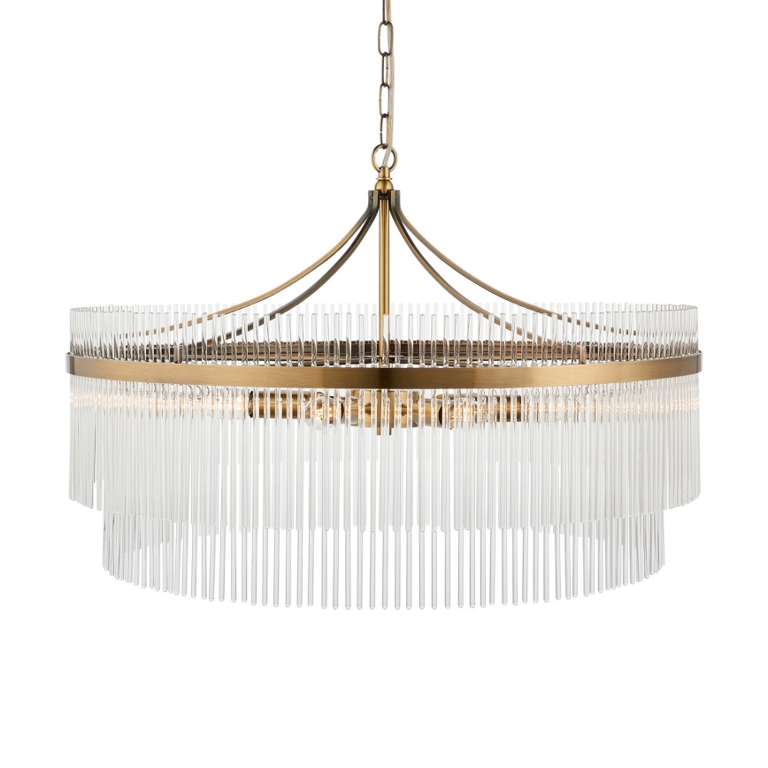 Endon 112574 - Pakabinama liustra su grandine MARIETTA GRAND 7xE14/7W/230V žalvarinė/skaidri