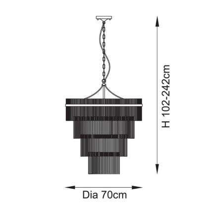 Endon 112576 - Sietynas, kabinamas ant grandinės MARIETTA 16xE14/6W/230V žalvaris/permatoma