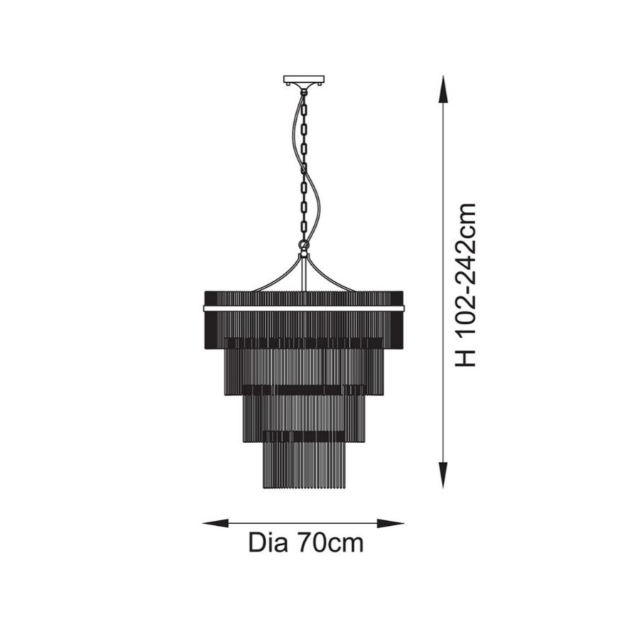 Endon 112576 - Sietynas, kabinamas ant grandinės MARIETTA 16xE14/6W/230V žalvaris/permatoma