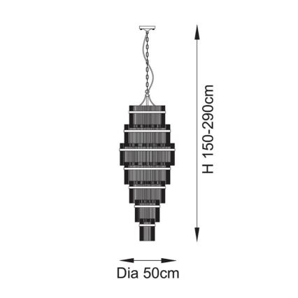 Endon 112793 - Sietynas, kabinamas ant grandinės MARIETTA GRAND 21xE14/6W/230V žalvaris/permatoma