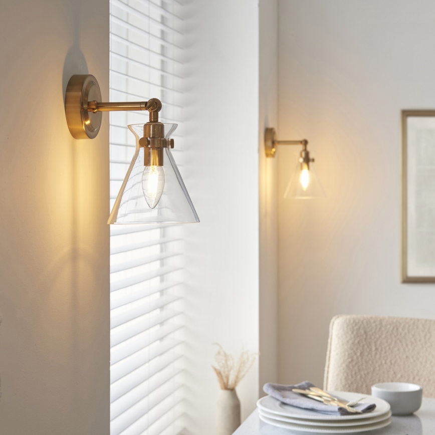 Endon 112861 - Sieninis taškinis šviestuvas HARLOW 1xE14/7W/230V auksinis