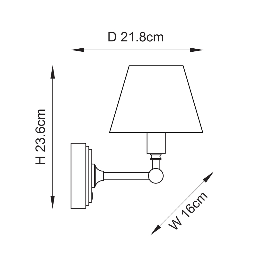 Endon 114817 - LED Pritemdoma įkraunama sieninė lempa BURLEY LED/1,5W/5V žalvaris/rausva