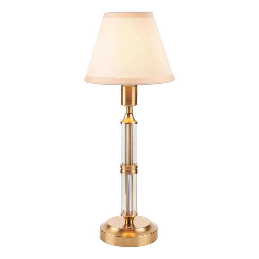 Endon 114849 - LED Pritemdomas įkraunamas stalinis šviestuvas MORTON LED/1,5W/5V 3600 mAh žalvaris/smėlio spalva