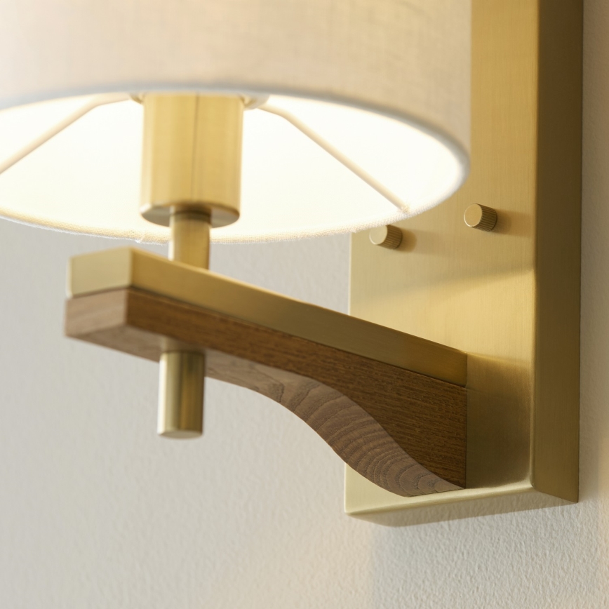 Endon 116995 - Sieninis šviestuvas HEATHCLIFF 1xE14/7W/230V žalvaris/uosis