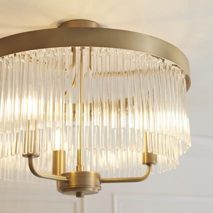 Endon 119109 - Paviršinė liustra CLERMONT 3xE14/6W/230V, žalvarinė