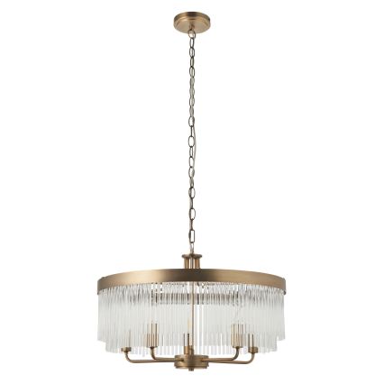 Endon 119110 - liustra ant grandinės CLERMONT 5xE14/6W/230V žalvarinė