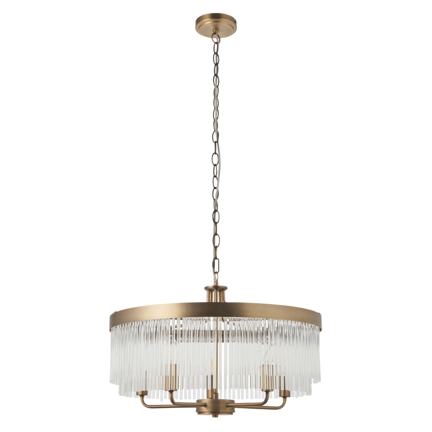 Endon 119110 - liustra ant grandinės CLERMONT 5xE14/6W/230V žalvarinė
