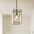 Endon 119141 - Pakabinamas šviestuvas ant grandinės HAMMOND 1xE27/10W/230V 21,5x21,5 cm, žalvario spalvos