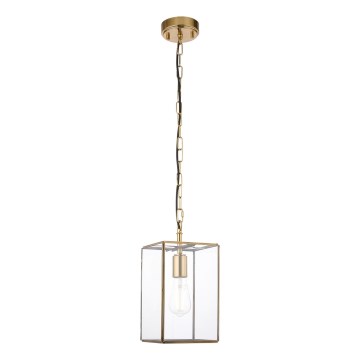 Endon 119142 - Sietynas ant grandinės HAMMOND 1xE27/10W/230V 17x17 cm, žalvarinis