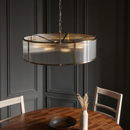 Endon 119455 - Pakabinamas šviestuvas ant grandinėlės RIDGETON 8xE14/7W/230V žalvarinis