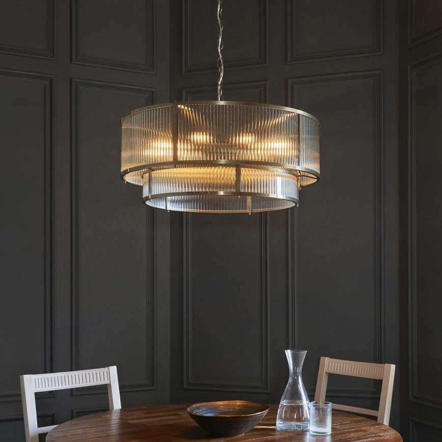 Endon 119456 - Liustra ant grandinės RIDGETON 8xE14/7W/230V matinis chromas