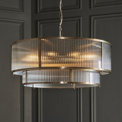 Endon 119456 - Pakabinama liustra su grandine RIDGETON 8xE14/7W/230V žalvarinė