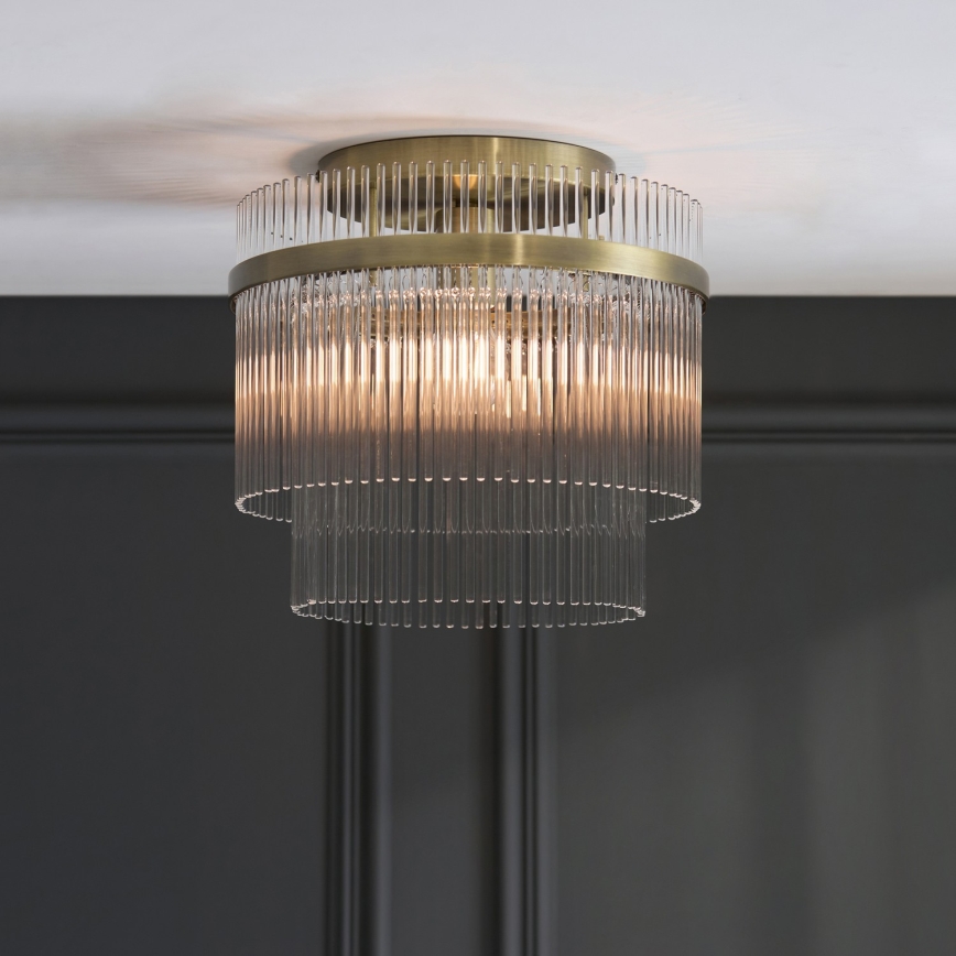 Endon 119492 - Prie lubų montuojama liustra MARIETTA 1xE27/10W/230V žalvaris/skaidrus