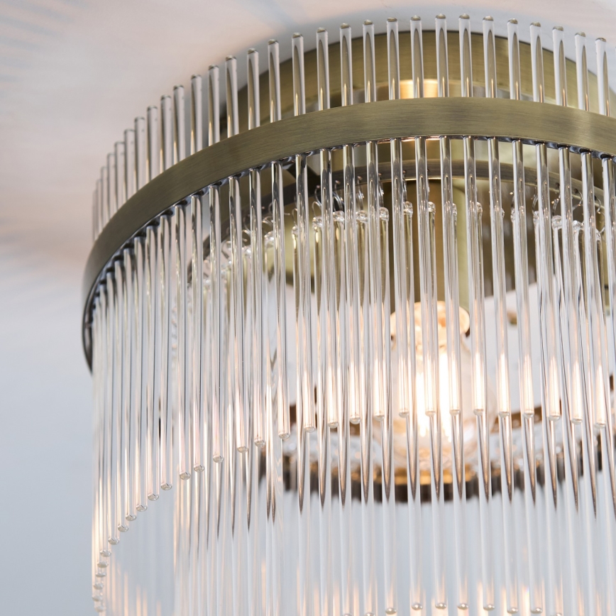 Endon 119492 - Prie lubų montuojama liustra MARIETTA 1xE27/10W/230V žalvaris/skaidrus