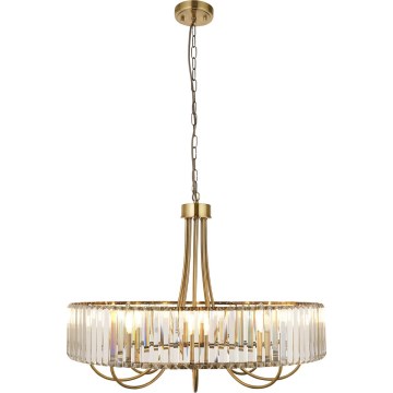 Endon 119611 - VISCONTI liustra ant grandinės, 8xE14/6W/230V, žalvaris