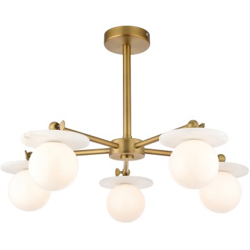 Endon 120037 - Pakabinamas šviestuvas ant strypo CERCHIO 5xG9/5W/230V žalvaris