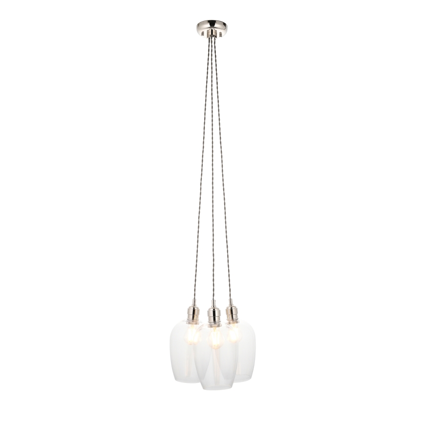 Endon 120644 - pakabinamas šviestuvas ant laido 3xE27/10W/230V, blizgus chromas