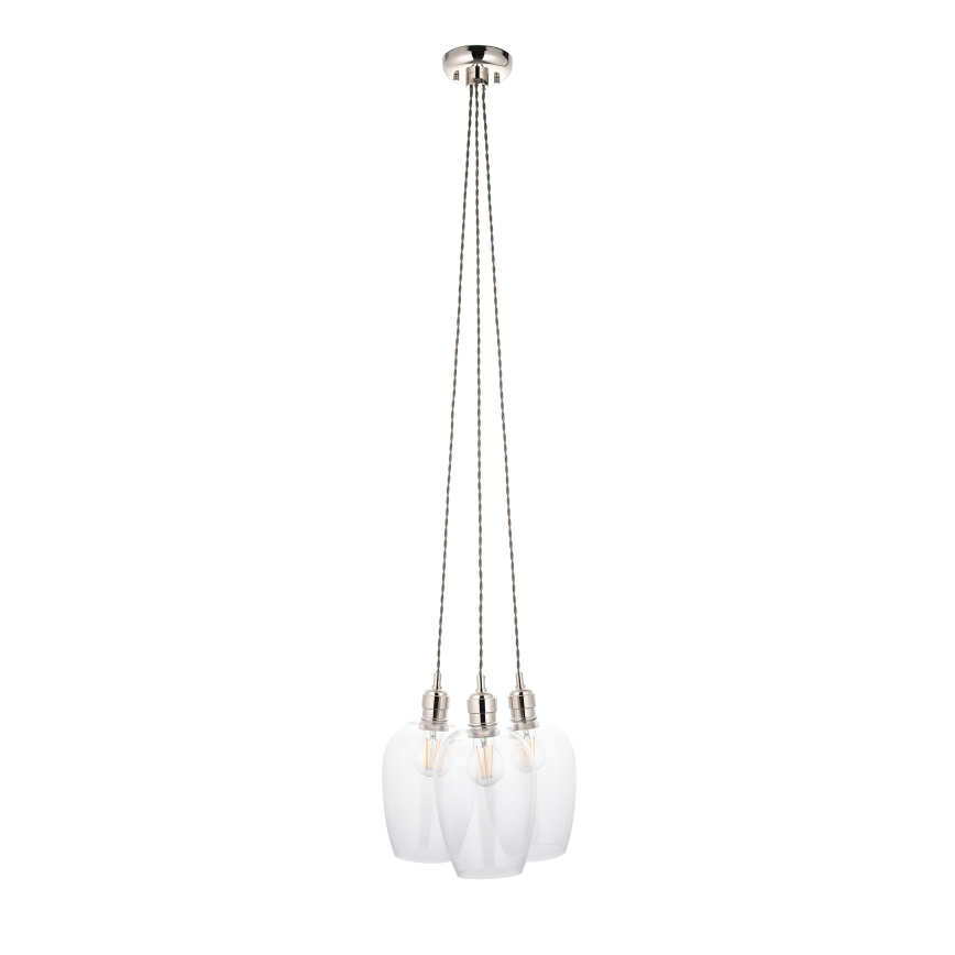 Endon 120644 - pakabinamas šviestuvas ant laido 3xE27/10W/230V, blizgus chromas