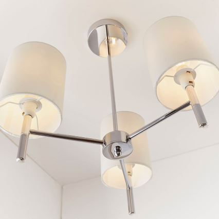 Endon 56642 - Sietynas ant stulpo BRIO 3xE14/40W/230V blizgus chromas/balta