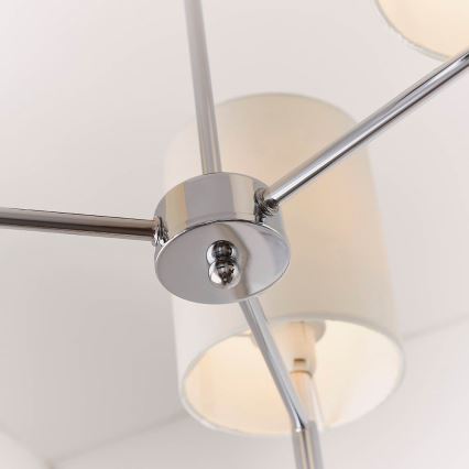 Endon 56642 - Sietynas ant stulpo BRIO 3xE14/40W/230V blizgus chromas/balta