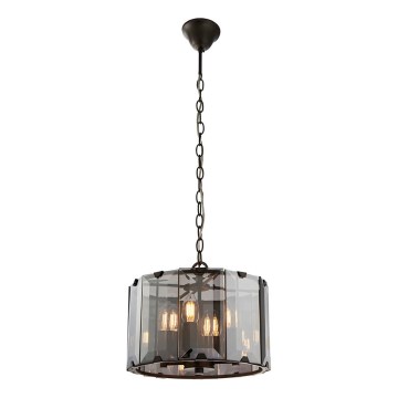 Endon 61281 - Pakabinamas šviestuvas CLOONEY ant grandinės 4xE14/40W/230V juodas/dūminis