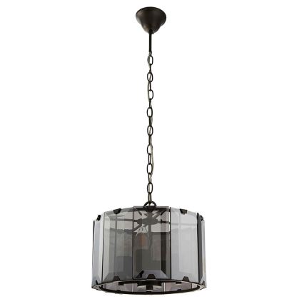 Endon 61281 - Pakabinamas šviestuvas CLOONEY ant grandinės 4xE14/40W/230V juodas/dūminis