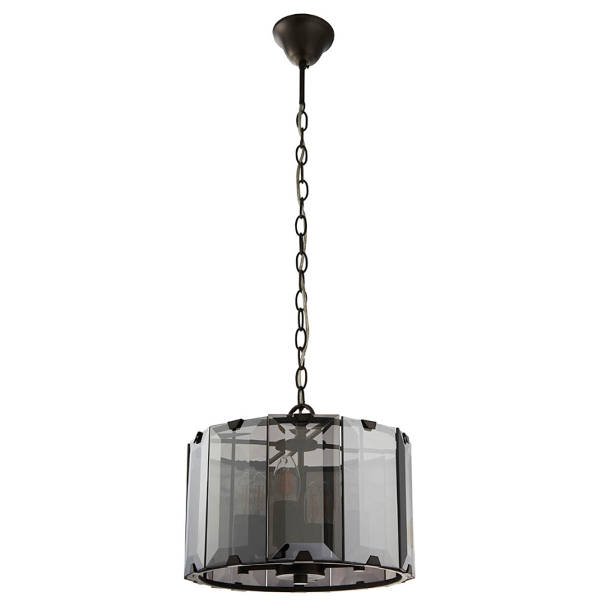Endon 61281 - Pakabinamas šviestuvas CLOONEY ant grandinės 4xE14/40W/230V juodas/dūminis