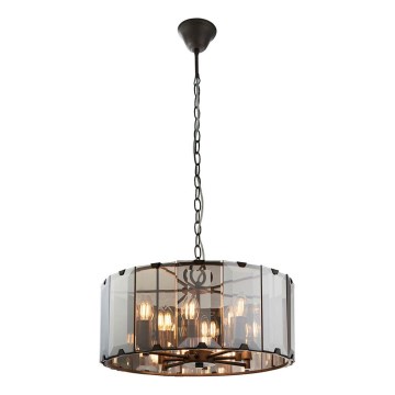 Endon 61294 - Sietynas, kabinamas ant grandinės CLOONEY 8xE14/40W/230V juoda/dūminis