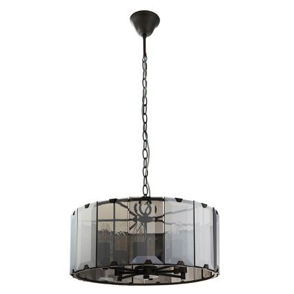 Endon 61294 - Sietynas, kabinamas ant grandinės CLOONEY 8xE14/40W/230V juoda/dūminis