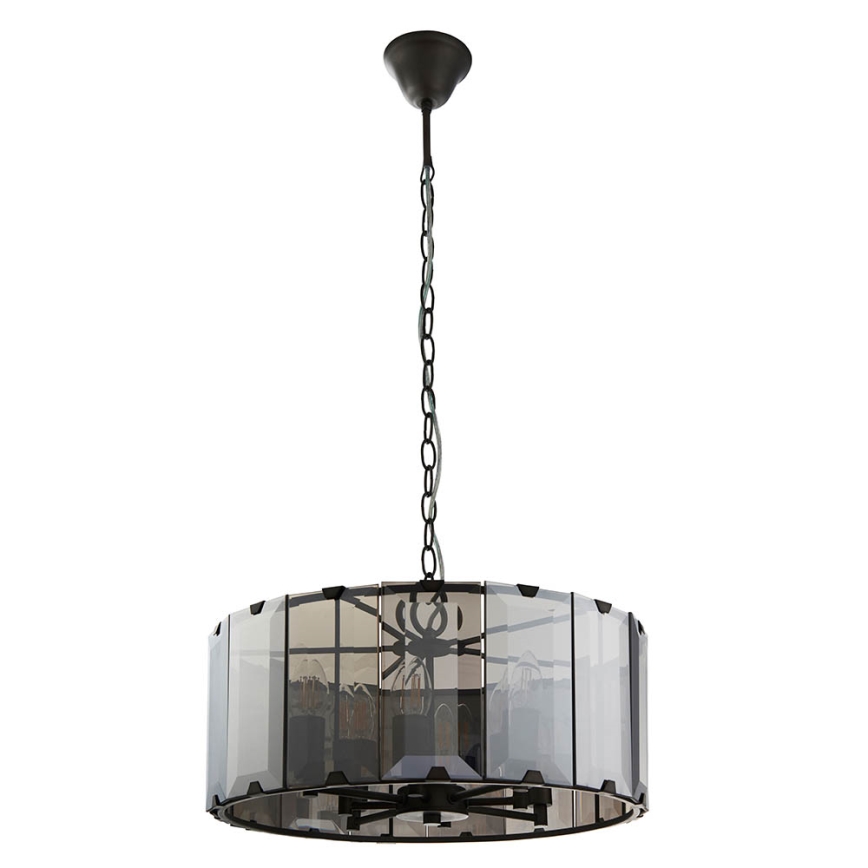 Endon 61294 - Sietynas, kabinamas ant grandinės CLOONEY 8xE14/40W/230V juoda/dūminis