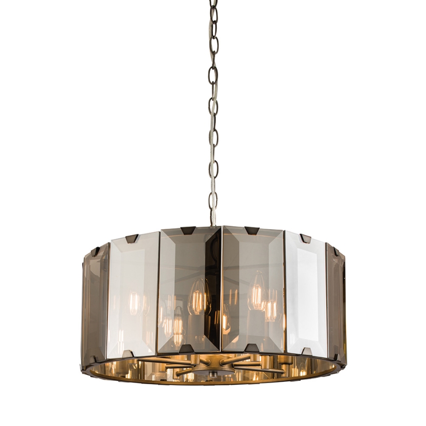 Endon 61294 - Sietynas, kabinamas ant grandinės CLOONEY 8xE14/40W/230V juoda/dūminis