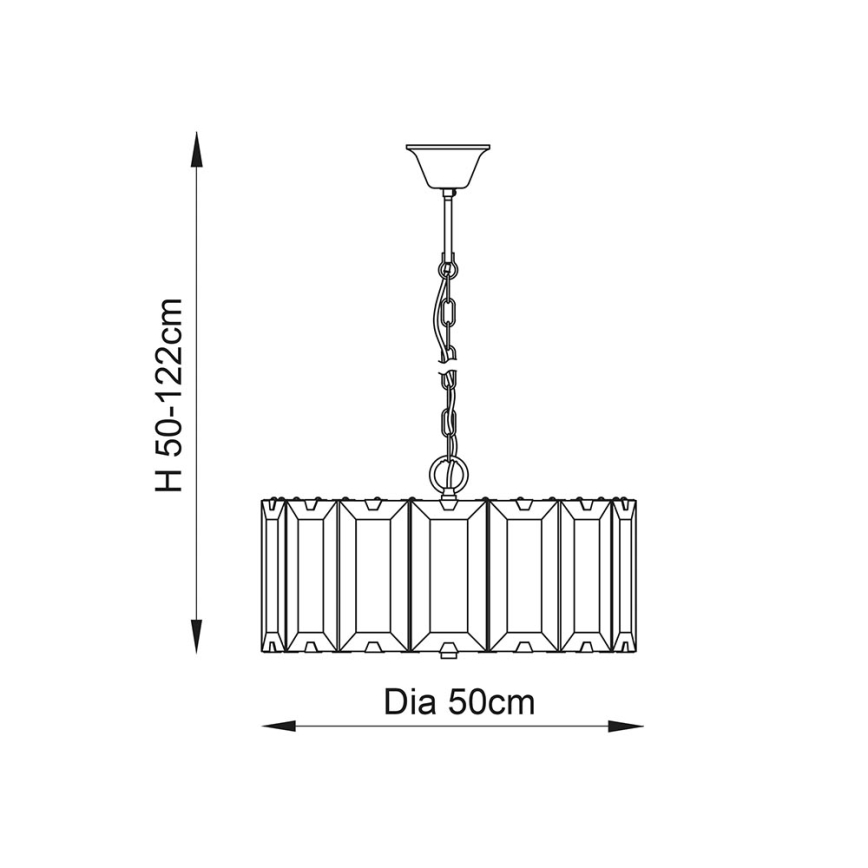 Endon 61294 - Sietynas, kabinamas ant grandinės CLOONEY 8xE14/40W/230V juoda/dūminis