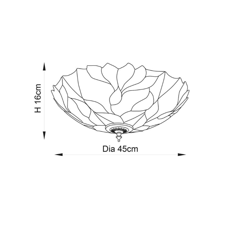 Endon 63960 - Lubinis šviestuvas Tiffany BOTANICA 2xE27/60W/230V, skersmuo 45 cm