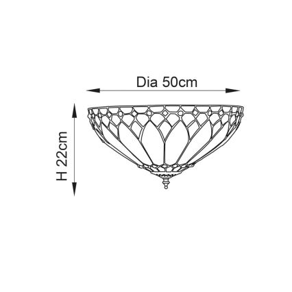 Endon 63973 - Lubinis šviestuvas BROOKLYN 2xE14/60W/230V diametras 50 cm