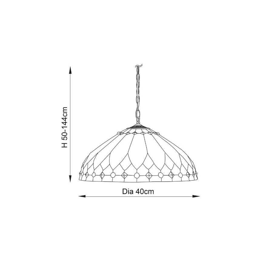 Endon 63977 - Sietynas, kabinamas ant grandinės BROOKLYN 1xE27/60W/230V diametras 40 cm