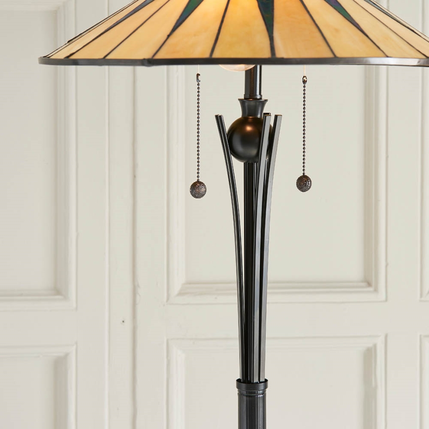 Endon 64041 - Toršeras Tiffany DARK STAR, 2 x E27, 60 W, 230 V, skersmuo 49 cm