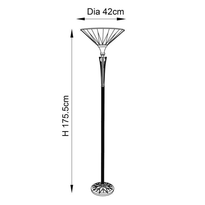 Endon 64042 - Toršeras DARK STAR 1xE27/60W/230V diametras 42 cm