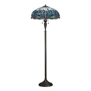 Endon 64069 - Grindinė lempa Tiffany DRAGONFLY 2xE27/60W/230V, skersmuo 50 cm