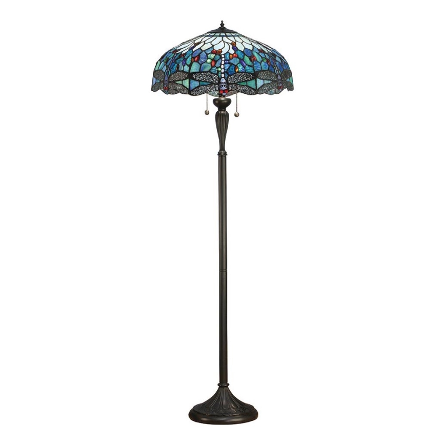 Endon 64069 - Grindinė lempa Tiffany DRAGONFLY 2xE27/60W/230V, skersmuo 50 cm