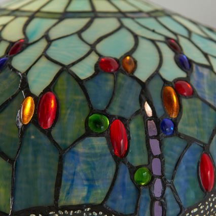 Endon 64069 - Grindinė lempa Tiffany DRAGONFLY 2xE27/60W/230V, skersmuo 50 cm