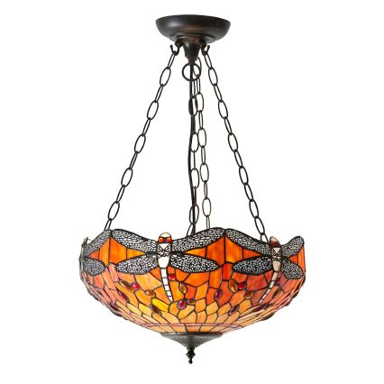 Endon 64076 - pakabinamas šviestuvas ant grandinės Tiffany DRAGONFLY 3 x E27/60W/230V skersmuo 41 cm