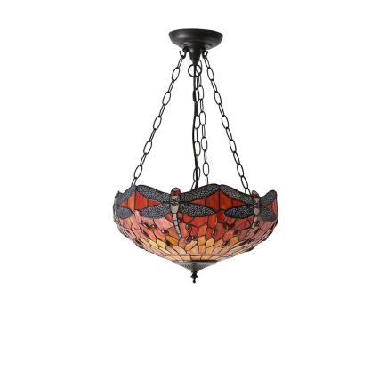 Endon 64076 - pakabinamas šviestuvas ant grandinės Tiffany DRAGONFLY 3 x E27/60W/230V skersmuo 41 cm
