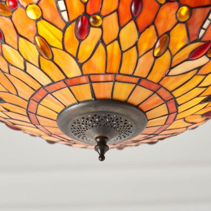 Endon 64076 - pakabinamas šviestuvas ant grandinės Tiffany DRAGONFLY 3 x E27/60W/230V skersmuo 41 cm