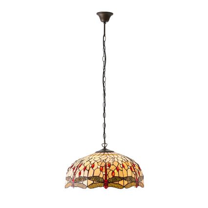 Endon 64079 - Pakabinamas šviestuvas ant grandinės Tiffany DRAGONFLY 3xE27/60W/230V skersmuo 50 cm