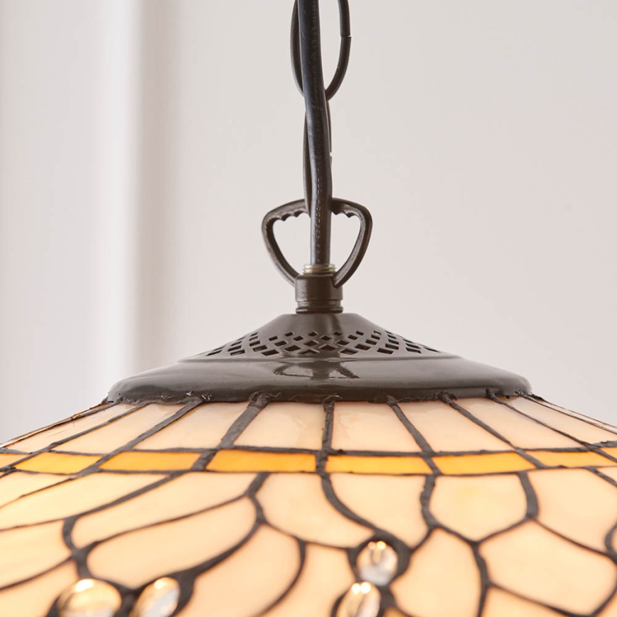 Endon 64079 - Pakabinamas šviestuvas ant grandinės Tiffany DRAGONFLY 3xE27/60W/230V skersmuo 50 cm