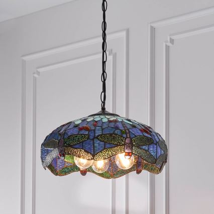 Endon 64080 - Liustra ant grandinės DRAGONFLY 3xE27/60W/230V Ø 41 cm