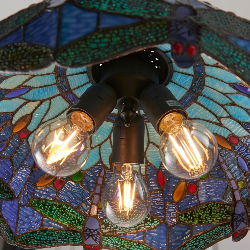 Endon 64080 - liustra ant grandinės Tiffany DRAGONFLY 3xE27/60W/230V, skersmuo 41 cm