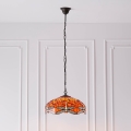 Endon 64081 - Pakabinamas sietynas su grandine Tiffany DRAGONFLY 3xE27/60W/230V skersmuo 41 cm
