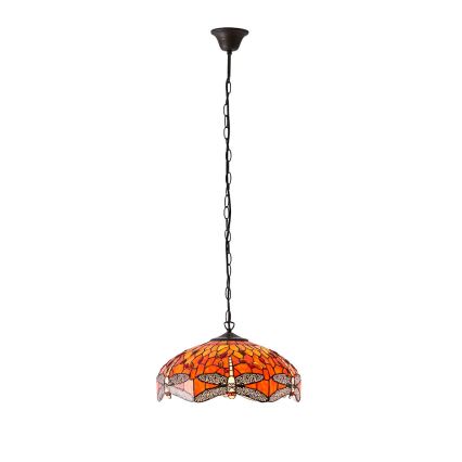 Endon 64081 - Pakabinamas sietynas su grandine Tiffany DRAGONFLY 3xE27/60W/230V skersmuo 41 cm