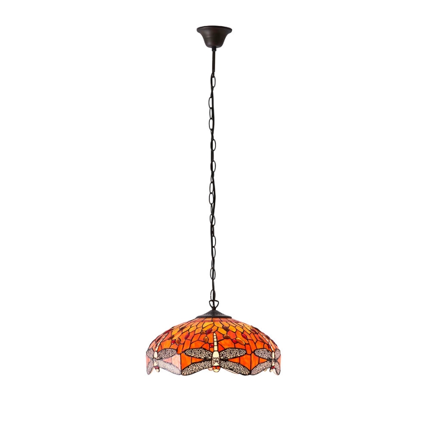 Endon 64081 - Pakabinamas sietynas su grandine Tiffany DRAGONFLY 3xE27/60W/230V skersmuo 41 cm